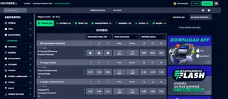 Página de apostas ao vivo em futebol no site Solverde.pt com jogos em andamento e odds atualizadas.